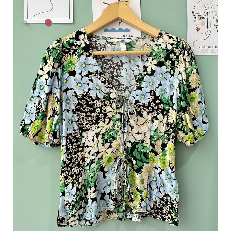 Hm puff printed blouse