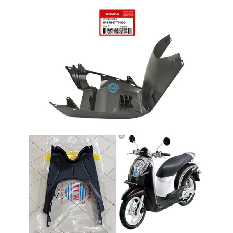 LANTAI ATAS BAWAH COVER UNDER / FOOTREST / BORDES SCOOPY CARBU 64340KYT900