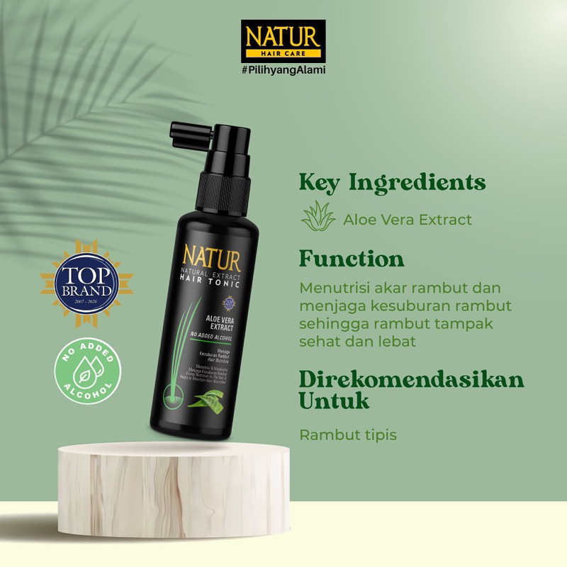 NATUR Hair Tonic Aloe Vera 90 ml - Hairtonik Menebalkan rambut