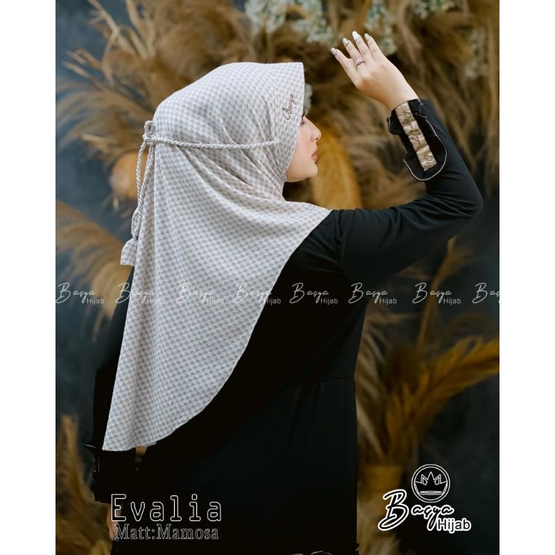 (Basya Hijab) EVALIA •jilbab instan jersey mamosa•hijab instan pet tali