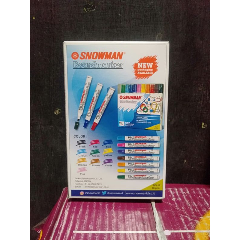 

Spidol Snowman White Board hitam 1 pack