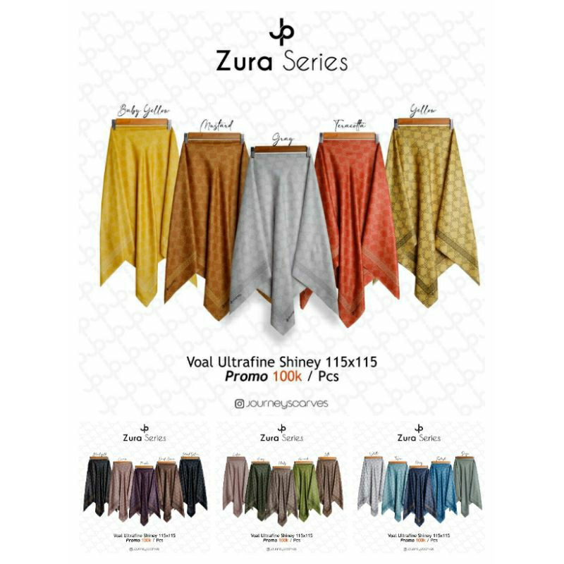 JILBAB JOURNEY REGULER ZURA BABY YELLOW MUSTARD GRAY BLACK GOLD SILVER LATTE KHAKI AVOCADO CREAM ARM
