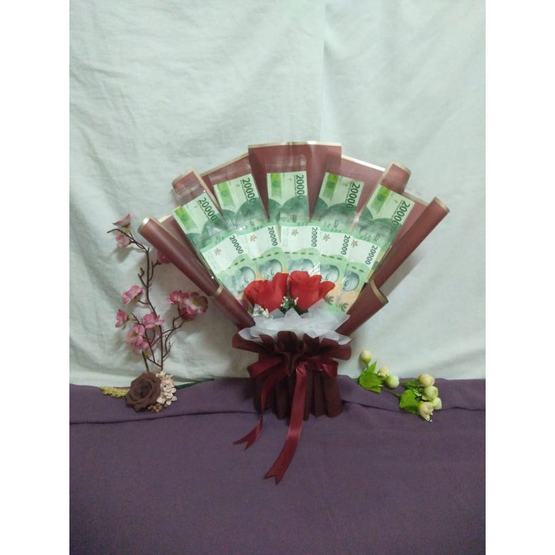 

Buket uang kosong/ buket money / kerangka buket / buket wisuda / buket hadiah 10 / 15 / 20 lembar (Uang hanya contoh)