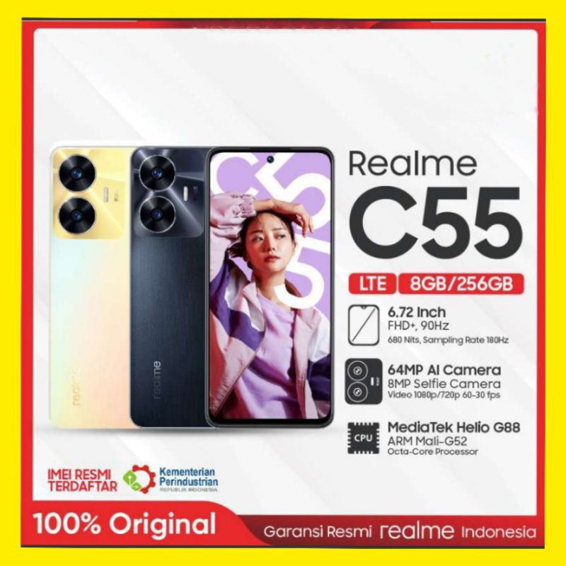realme c55 ram 8gb/256gb NFC Helio G88 handphone android garansi resmi (khusus batam)