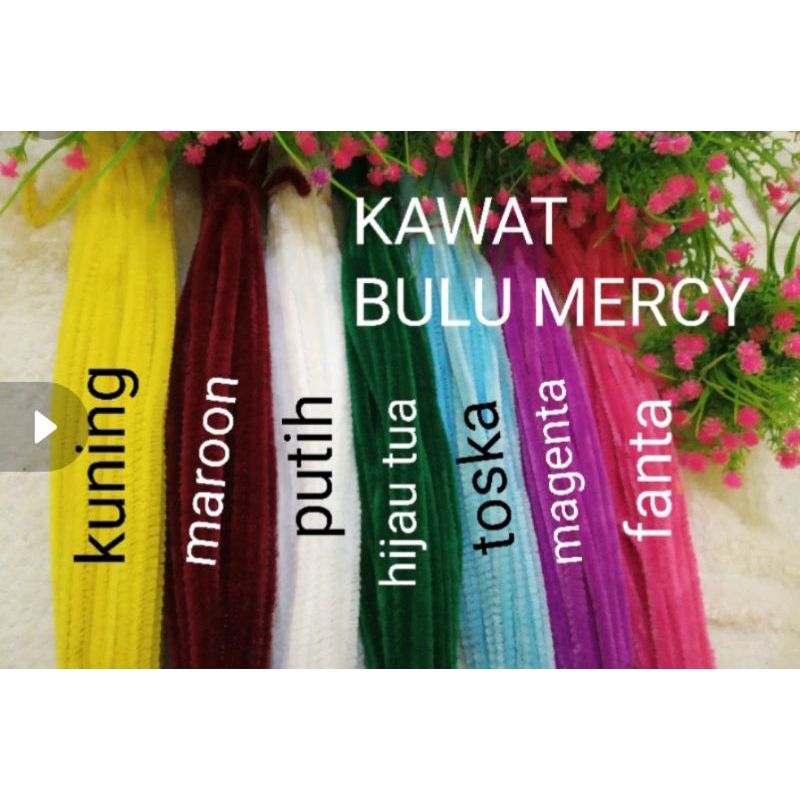 50 pcs Pipe Cleaner Kawat Bulu Souvenir Kawat Bulu Mercy Polos