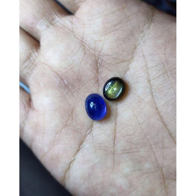 blue sapphire with black star sapphire