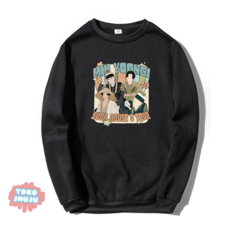 Sweater Min Yoongi Suga Agus D Tour Ilustrasi Kartun