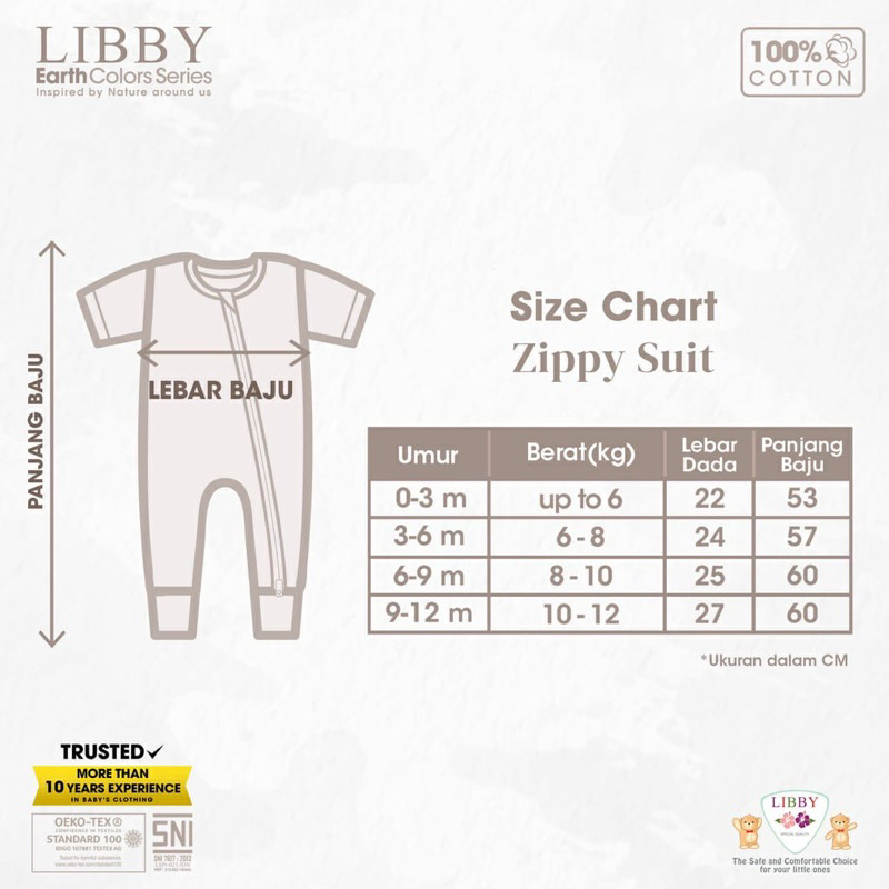 Libby Sleepsuit 0-9 Bulan /Baju Tidur Bayi