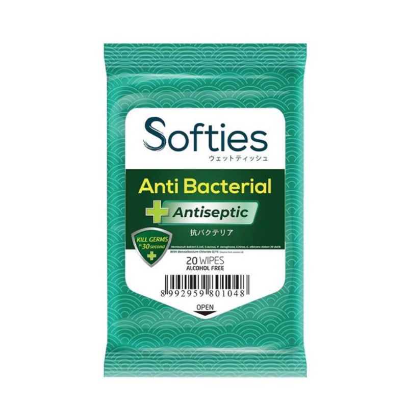 Tissue basah Softies Anti Bacterial 20 sheets