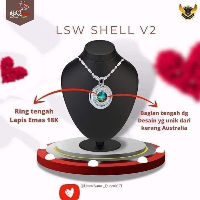 kalung rosegold LSW shell V3, kalung kesehatan mci
