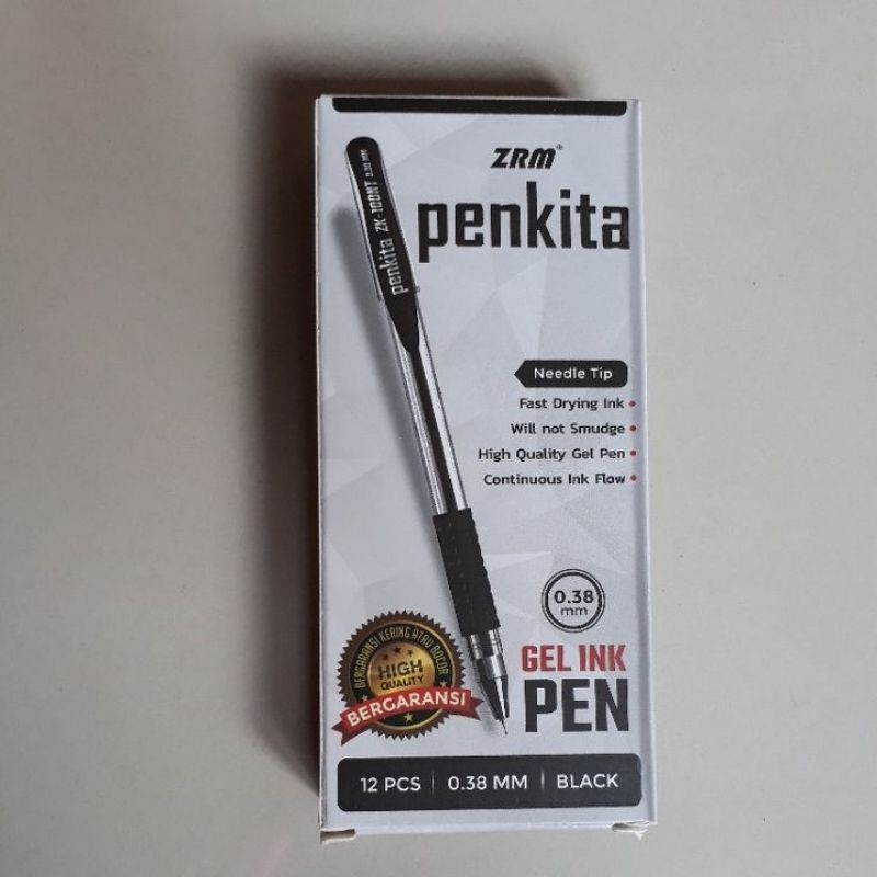 

ZRM Penkita Gel Pen / Pulpen Mata Jarum 0,38mm ZK-100NT Isi 12pc