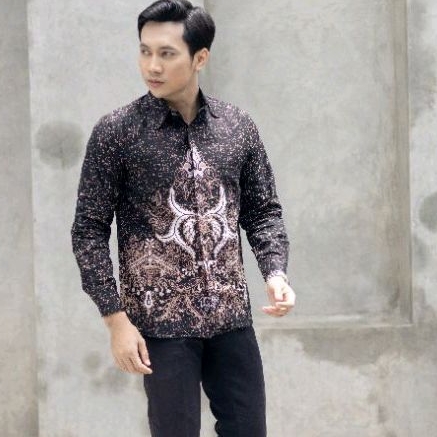 BATIK BOLO DEWO Motif Pecah Seribu Kemeja Baju Batik Pria Lengan Panjang Lapis Furing Hem Atasan