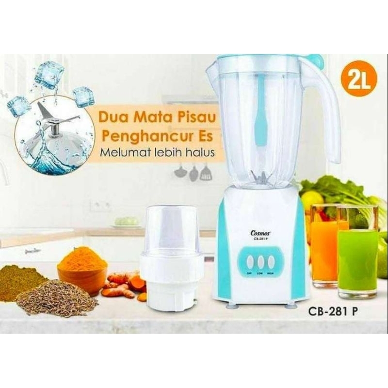 Blender Cosmos Plastik  281 P 2 Liter 2in1 (Plastik)