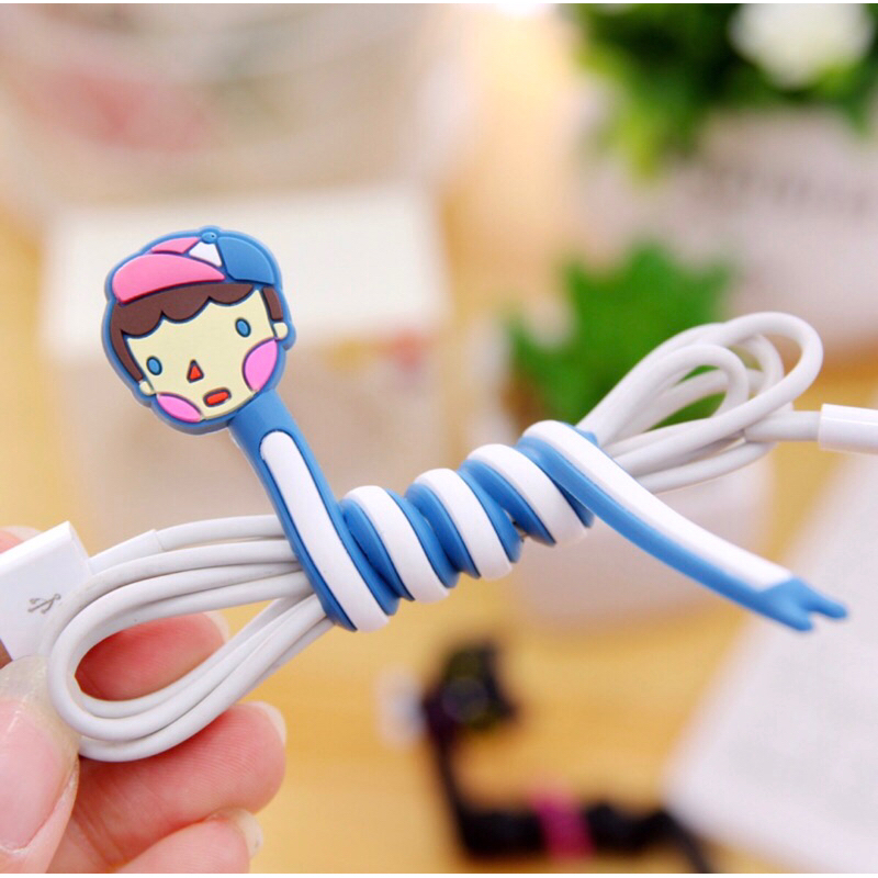 PENGGULUNG KABEL CHARGER HANDPHONE LUCU KARAKTER CARTOON MULTIFUNGSI