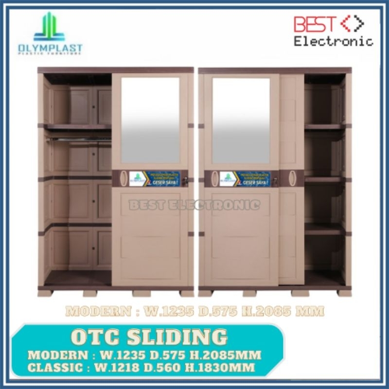 Lemari Pakaian Plastik Sliding 2 Pintu Olymplast OTC Modern