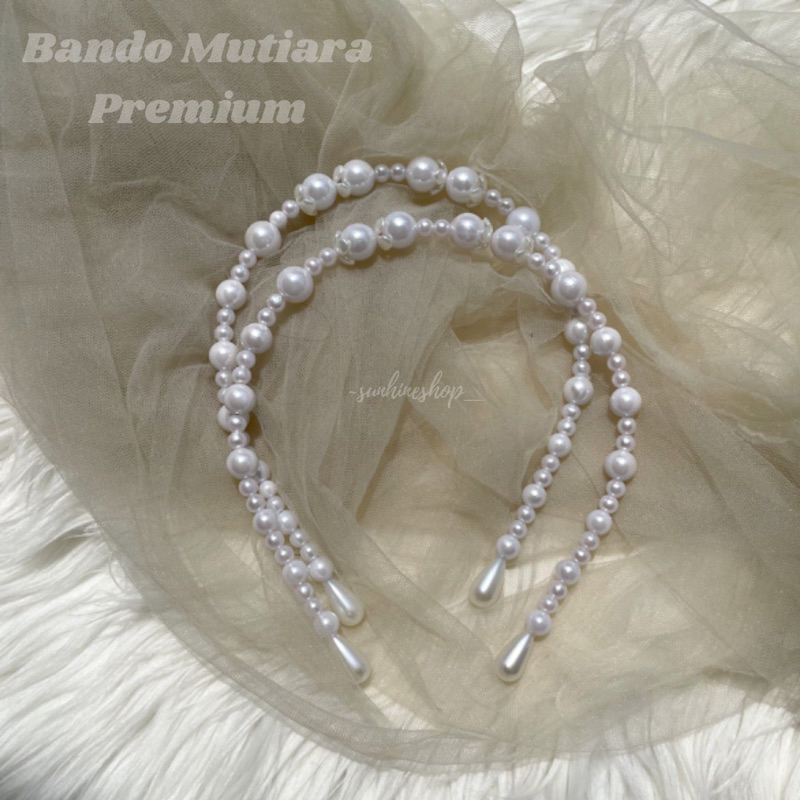 Bando Mutiara Aksesoris Fashion Korea Wanita Ikat Kepala Elastis Mutiara Ikat Kepala Korea Lucu Ikat Kepala Mutiara Elastis