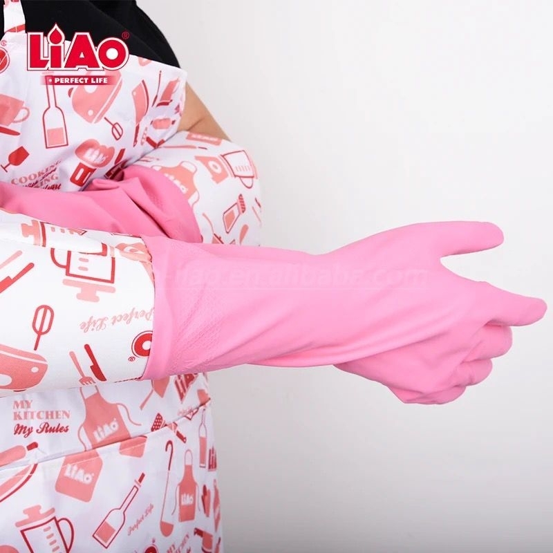 LIAO Celemek Apron Masak set dengan Sarung Tangan Dapur Karet (H130025)