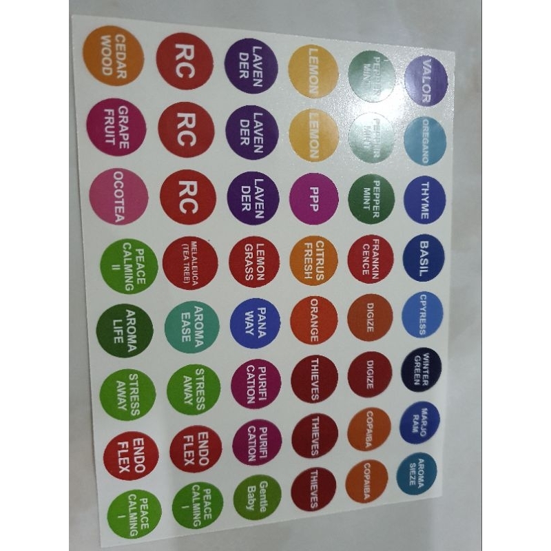 

Label atau stiker untuk tutup essential oil
