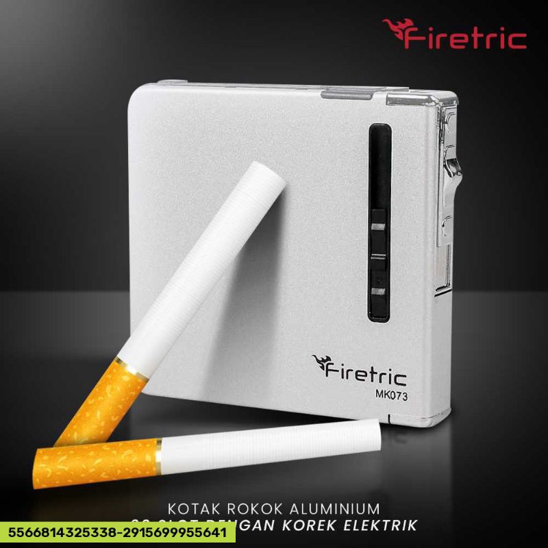 Firetric Kotak Rokok Aluminium 20 Slot dengan Korek Elektrik MK073