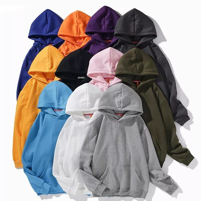 Parisdivarious Sweater Hoodie Jemper Polos Part 5 Bahan Fleece Size S - XXL (Pria &amp; Wanita)