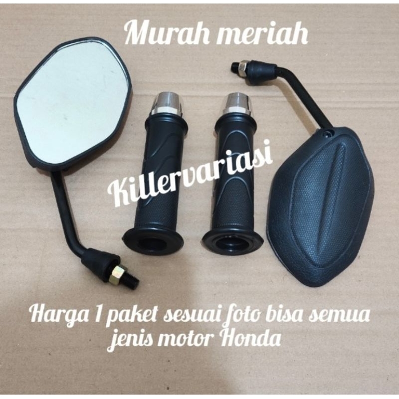 paket spion click + tutup radiator Vario 125/150 adv pcx + handgrip + Jalu stang chrome harga sepaket Vario 125 Vario 150 adv pcx