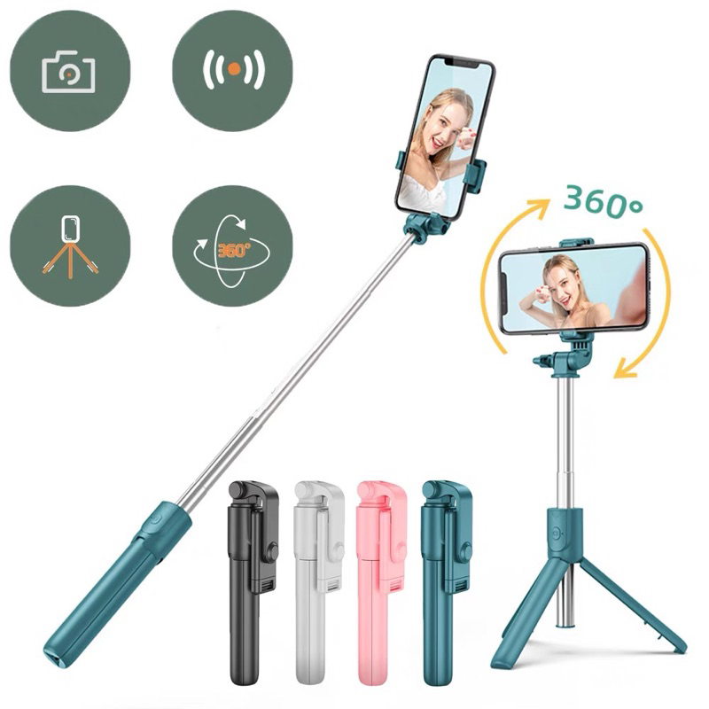 SELFIE STICK 3IN1 / TONGSIS TRIPOD BLOETOOTH REMOT SHUTTER HOLDER PUTAR 360 DERAJAT