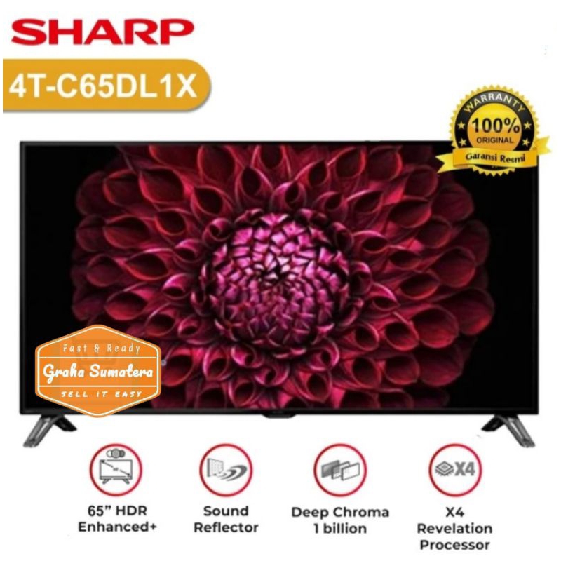 TV Sharp 65Inch 4T-C65DL1X 4K UHD Android TV Murah Medan