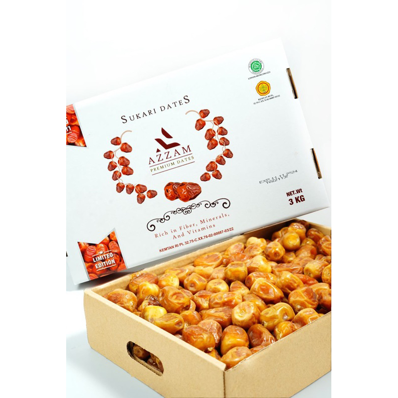 

Kurma Sukari Dates Azzam Premium 1 Kardus 3kg