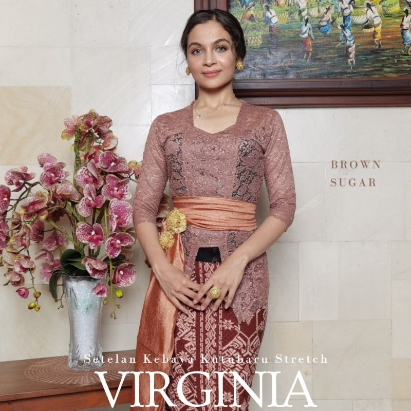 Setelan Kebaya Kutubaru Brokat Stretch Virginia