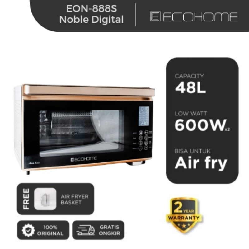 OVEN LISTRIK DIGITAL LOW WATT HEMAT LISTRIK KAPASITAS BESAR 48L ECOHOME NOBLE SERIES EON-888S PLUS A