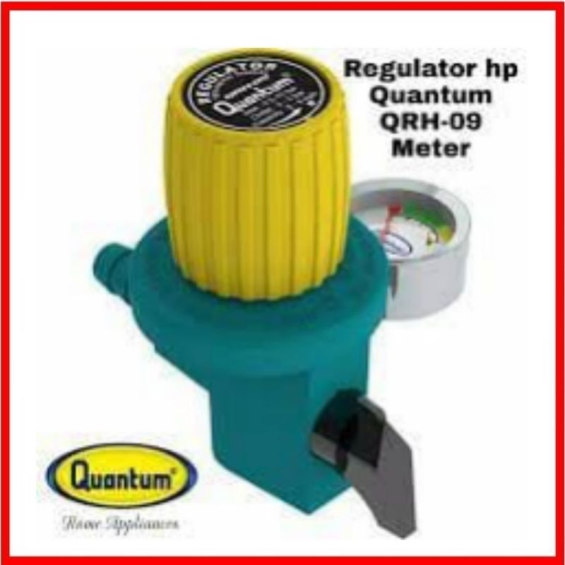 REGULATOR QUANTUM QRH-09 METER TEKANAN TINGGI HIGN PRESSURE+SELANG DUA LAPIS+KLEAM 2 PC