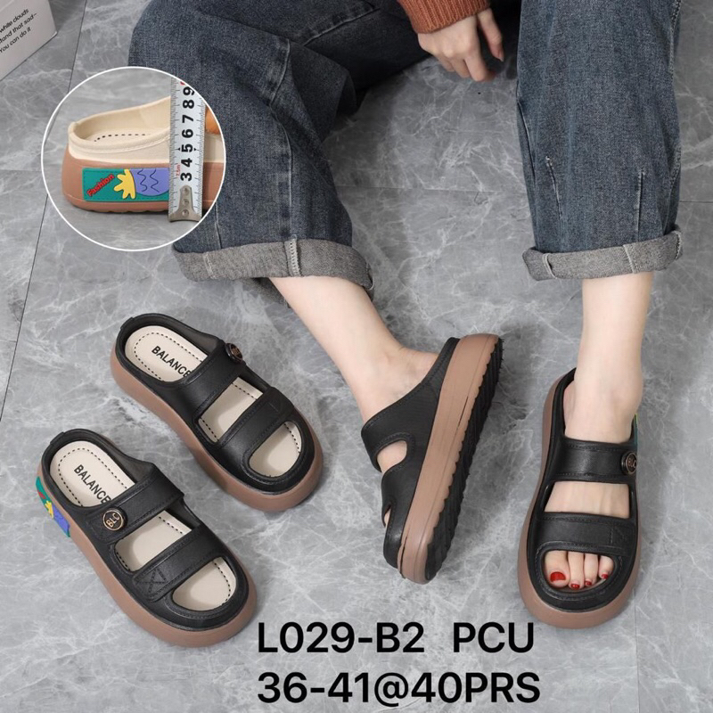 Sandal Jelly L029 Sandal Jelly BLC Ban Dua Polos Tebal 4 cm