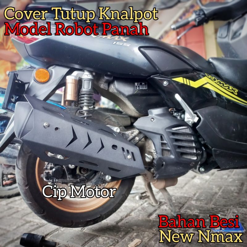 Cover Tutup Knalpot Nmax New Model Robot Bahan Besi