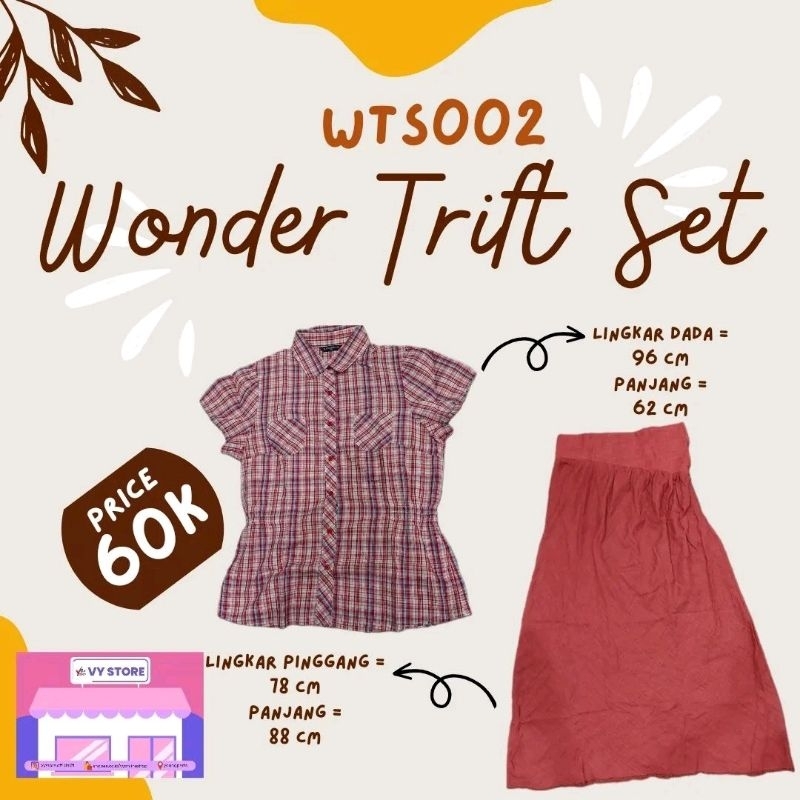 SET KEMEJA KOTAK-KOTAK MERAH BANGBANG + ROK MERAH POLOS