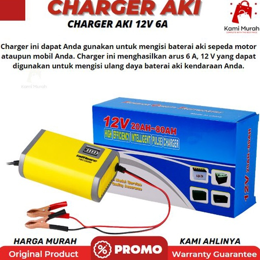 Charger aki /Cas aki motor mobil 6A/charger aki 12v6a Taffware