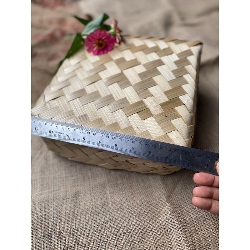 besek bambu hampers 25x25 cm jumbo sepasang