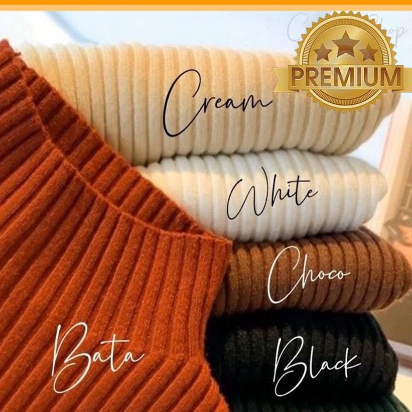 Inner Rajut Turtleneck Premium Lengan Panjang Import Bahan Adem | Inner Hijab Premium Impor | Manset