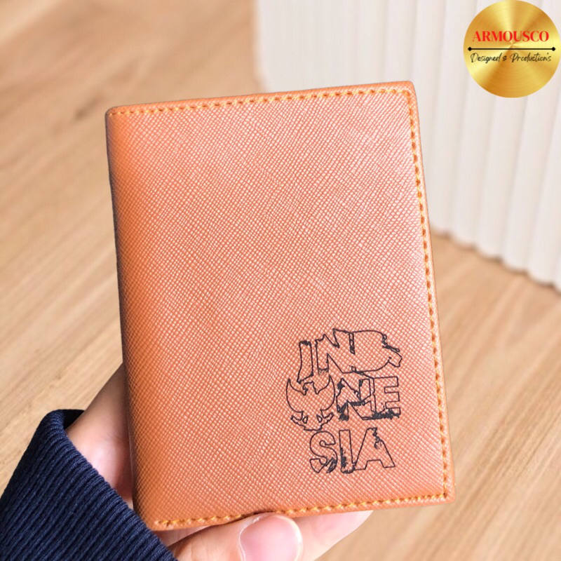 DOMPET KARTU CARD HOLDER + SLOT UANG KULIT SINTETIS ELEGAN EDISI INDONESIA