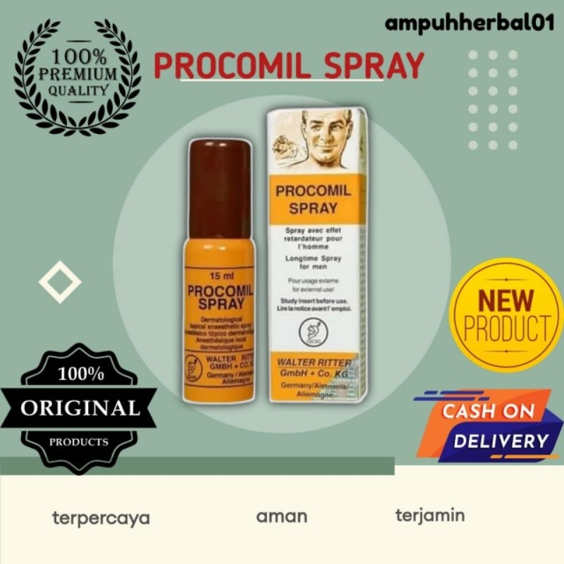 Procomil Spray Herbal Semprot/Oles Atasi Ejakulasi Dini Original Asli