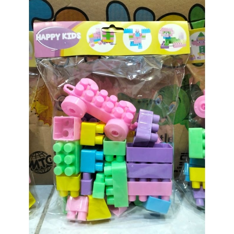 HJ 3838 B mainan anak edukasi balok susun besar isi 30pcs / mainan happy kids bongkar pasang / mainan Puzzle