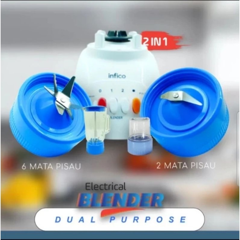 Blender Kaca 1.2 Liter INFICO Madia 2in1 150watt National Quality