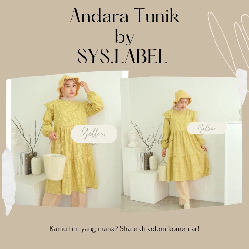 [SYSLABEL] Andara Tunik Ginggam by SYSLABEL - Korean Style