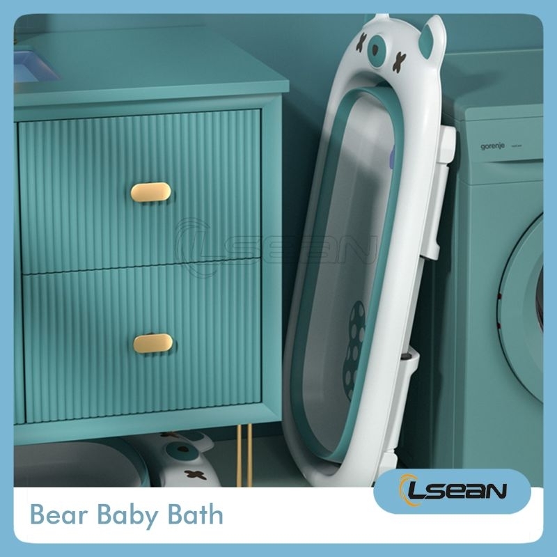Baby Bath Tub Foldable Silicone Tempat Mandi Bayi Beruang Lucu Portable