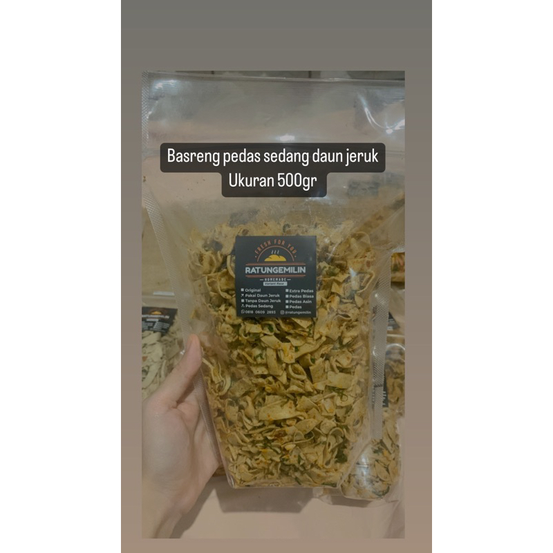 

basreng pedas sedang daun jeruk