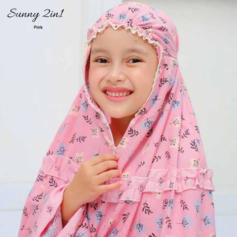 Mukena Anak Resleting Dagu Sunny 2in1