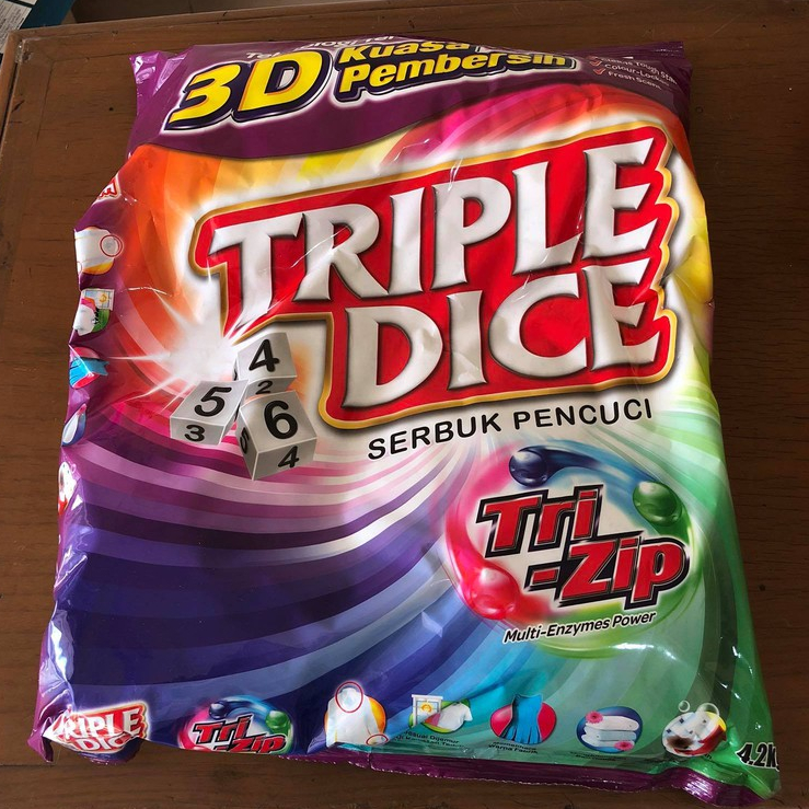 Triple Dice Tri-Zip / Detergent powder / Dadu bubuk deterjen 4,2kg