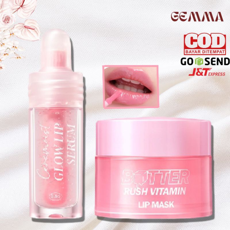 (GOSEND/COD) BNB BARENBLISS CERAMOIST GLOW LIP SERUM GLOSSY | BUTTER RUSH VITAMIN LIP MASK MOISTURIZING LIP BALM - MASKER BIBIR MENCERAHKAN DAN MELEMBABKAN