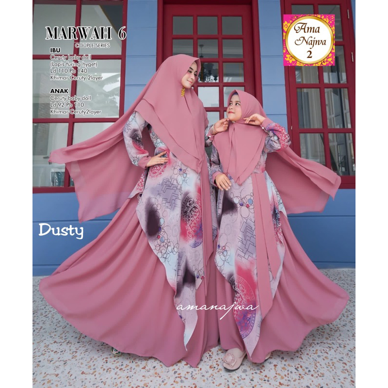 •NEW• GAMIS SYAR’I COUPLE IBU&ANAK FREE KHIMAR | FULL CERUTY MUSLIMAH DRESS | MARWAH