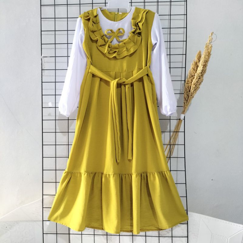 GAMIS CRINKLE ANAK MODEL FATIN 2-12 TAHUN