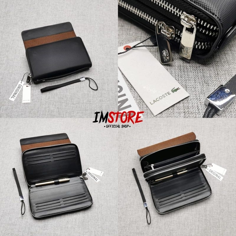 Handbag Leather Grid 022 Black (Penutup sudah magnet) Free Ballpoint Gold Exclusive